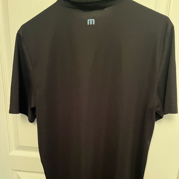 Travis Mathew Black Polo Shirt with Subtle Stripes - Picture 4 of 4